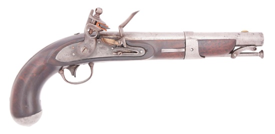 (A) SCARCE ORIGINAL FLINT S. NORTH 1826 US NAVY PISTOL, 1828.