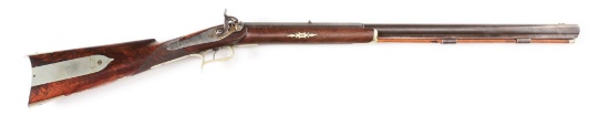 (A) TRYON SILVER MOUNTED HALF STOCK RIFLE.