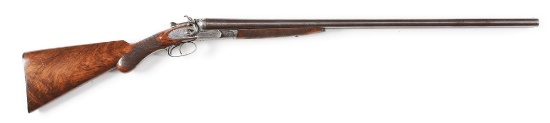 (A) SCARCE J.P. LOVELL "EUREKA" 16 BORE DOUBLE BARREL HAMMER GUN.