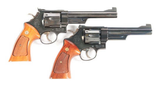 (M) LOT OF 2: SMITH & WESSON MODEL 25 DOUBLE ACTION REVOLVERS.