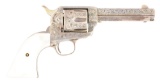 (A) ENGRAVED SILVER PLATED COLT SINGLE ACTION ARMY .38-40 REVOLVER (1888).