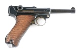 (C) POLICE MAUSER G DATE S/42 LUGER SEMI AUTOMATIC PISTOL.