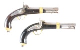 (A) LOT OF TWO: FRENCH MODEL 1837 MARINE PISTOLS BY M.R. DE CHATELLERAULT.