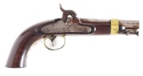 (A) A US PERCUSSION SINGLE SHOT MARTIAL PISTOL BY N. P. AMES USN, DATED 1845.