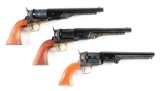 (A) LOT OF THREE: THREE COLT SECOND GENERATION BLACK POWDER REVOLVERS.