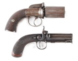 (A)PEPPERBOX PISTOL MARKED WESTLEY RICHARDS & AN S. NOCK PERCUSSION PISTOL.
