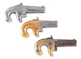 (A) LOT OF THREE: THREE NATIONAL ARMS SINGLE SHOT NUMBER TWO DERINGERS.