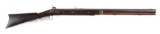 (A) HAWKIN TYPE HALFSTOCK PERCUSSION HEAVY BARREL SPORTING RIFLE.