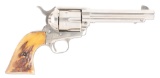(C) COLT 2ND GENERATION NICKEL SINGLE ACTION ARMY .45 REVOLVER (1958).