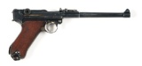 (C) DWM 1920 LP.08 Commercial Artillery Luger Semi-Automatic Pistol.
