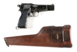 (C) CHINESE CONTRACT CANADIAN INGLIS MK. I* BROWNING HIGH POWER WITH STOCK.