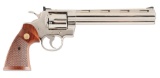 (M) NICKEL PLATED COLT PYTHON DOUBLE ACTION REVOLVER (1980).