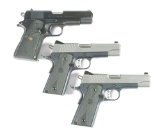 (M) LOT OF THREE: ONE COLT COMBAT COMMANDER SEMI-AUTOMATIC PISTOL AND TWO BOXED RUGER SR1911 SEMI-AU