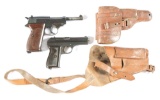 (C) LOT OF 2: WORLD WAR II NAZI GERMAN MAUSER P.38 AND CZ MODEL 27 SEMI-AUTOMATIC PISTOLS WITH HOLST