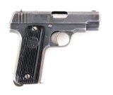 (C) GERMAN OCCUPATION PRODUCED UNIQUE MODEL 17 SEMI-AUTOMATIC PISTOL.