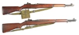 (C) LOT OF 2: SPRINGFIELD M1 GARAND AND M1 NAVY SEMI AUTOMATIC MILITARY RIFLES.