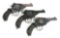 (A) LOT OF THREE: LARGE FRAME-LARGE CALIBER WEBLEY DOUBLE ACTION REVOLVERS.