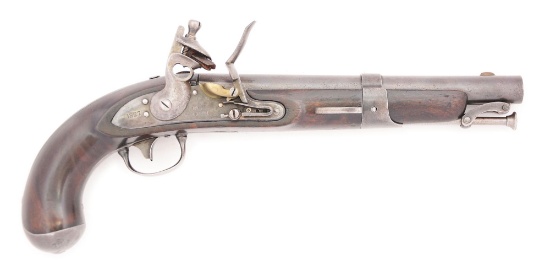 (A) S. NORTH MODEL 1826 FLINT NAVY PISTOL, 1827.