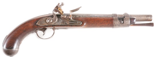 (A) RARE MODEL 1817 US MARTIAL FLINTLOCK PISTOL BY SPRINGFIELD ARMORY DATED 1818.