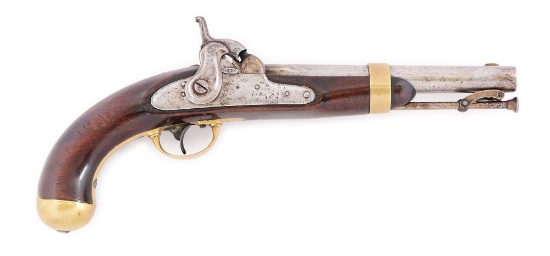 (A) A RARE US MODEL 1842 SINGLE SHOT MARTIAL PISTOL WITH ARSENAL INSTALLED AUTOMATIC PRIMER MECHANIS