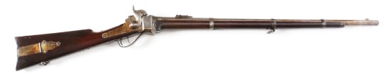 (A) SHARPS DOUBLE SET TRIGGER MODEL 1859 BERDAN SHARPSHOOTER PERCUSSION RIFLE.