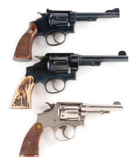 (C) LOT OF 3: SMITH & WESSON REVOLVERS.