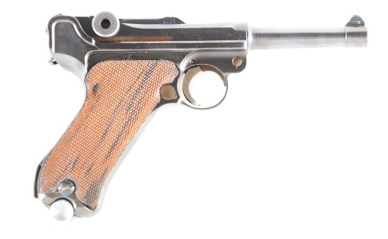 (C) MAUSER BANNER 1936 DATED LUGER SEMI-AUTOMATIC PISTOL.