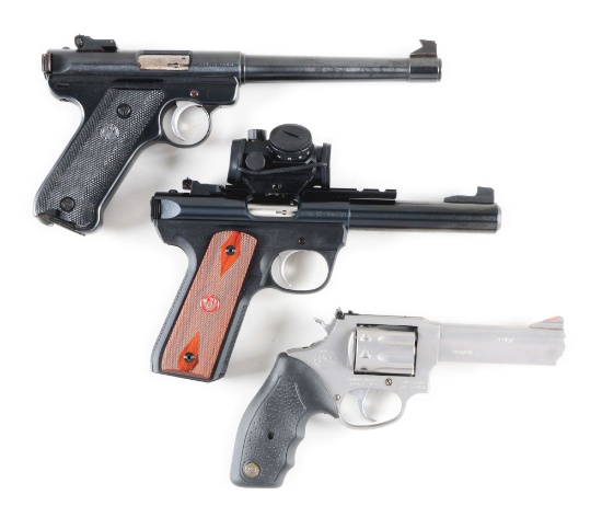(M) LOT OF THREE: THREE HIGH QUALITY .22 CALIBER FIREARMS, FROM TAURUS AND RUGER.