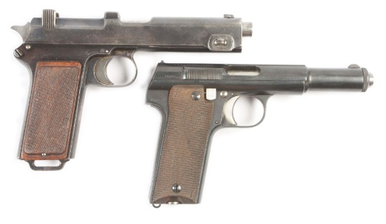 (C) LOT OF TWO: STEYR-HAHN M1912 AND ASTRA 600/43 SEMI-AUTOMATIC PISTOLS.