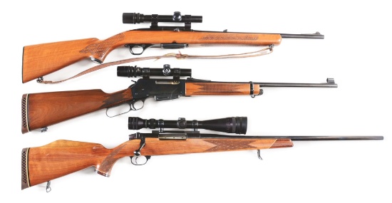 (M) LOT OF THREE: SPORTSMANS LOT OF FINE HUNTING RIFLES.