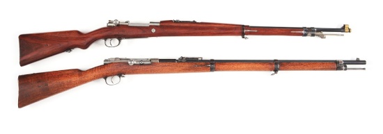 (C+A) LOT OF 2: MAUSER STYLE MILITARY RIFLES - DWM 1909 ARGENTINE AND AMBERG 71/84.