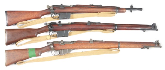(C) LOT OF 3: BRITISH MILITARY BOLT ACTION CARBINE & RIFLES.