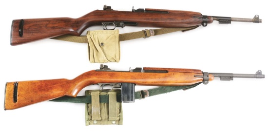 (C) LOT OF 2: SAGINAW AND UNDERWOOD M-1 CARBINES.