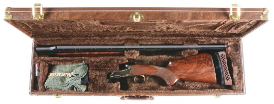 (M) BROWNING "BT-99 PLUS PIGEON GRADE" SINGLE BARREL TRAP 12 BORE SHOTGUN WITH CASE.