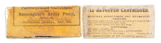 LOT OF 2: INDIAN WARS AMMO BOXES.