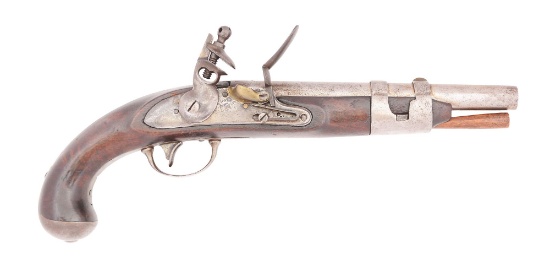 (A) S. NORTH MODEL 1816 FLINT PISTOL, S. CAROLINA MARKED.
