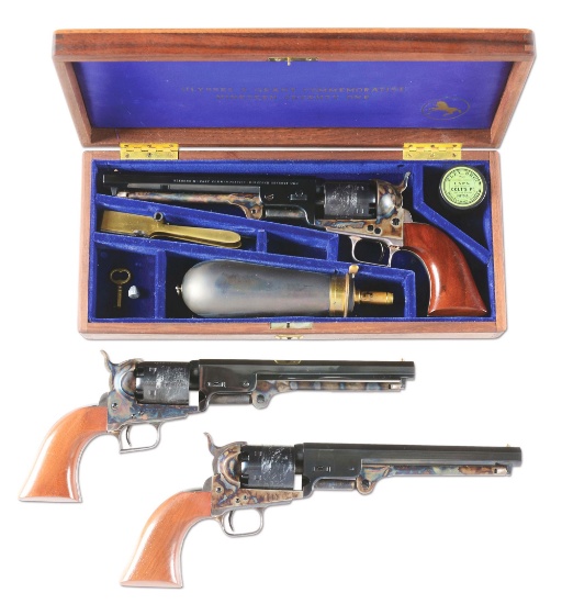 (A) LOT OF 3: COLT 1851 NAVY COMMEMORATIVE PERCUSSION REVOLVERS.