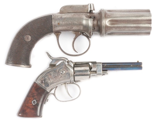 (A) LOT OF TWO: TWO EARLY PERCUSSION REVOLVERS.