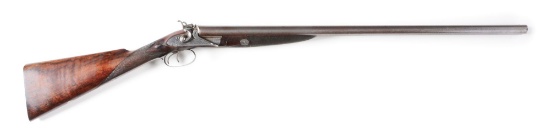 (A) INTERESTING WILLIAM RICHARDS SIDE BY SIDE DOUBLE HAMMER SHOTGUN CONVERTED FROM MUZZLE LOADER.