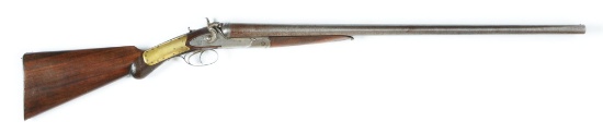 (A) SCARCE NICHOLS AND LEFEVER 10 BORE HAMMER SHOTGUN.