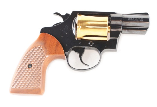 (M) BOXED COLT CUSTOM GUN SHOP GOLD AND BLUE DETECTIVE REVOLVER.