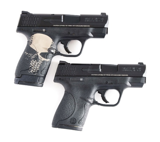 (M) LOT OF TWO: M&P SMITH AND WESSON 9 SHIELD PISTOLS.