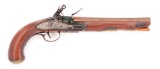 (A) AN UNMARKED AMERICAN FLINTLOCK KENTUCKY STYLE PISTOL.