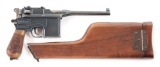 (C) WORLD WAR I GERMAN MAUSER RED 9 C96 BROOMHANDLE PISTOL WITH SHOULDER STOCK ASSEMBLY.