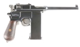 (C) CUSTOM 20 SHOT C-96 BROOMHANDLE MAUSER SEMI-AUTOMATIC PISTOL.