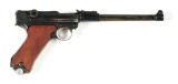 (C) 1914 ERFURT LP.08 ARTILLERY LUGER SEMI-AUTOMATIC PISTOL.