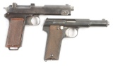 (C) LOT OF TWO: STEYR-HAHN M1912 AND ASTRA 600/43 SEMI-AUTOMATIC PISTOLS.