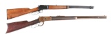 (M+A) LOT OF 2: BROWNING AND WINCHESTER LEVER ACTION RIFLES.