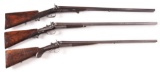 (C) LOT OF 3: EUROPEAN SIDE BY SIDE DOUBLE HAMMER SHOTGUNS.