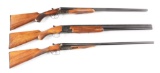 (M) THREE INCREDIBLE AND RARE CUT-AWAY DOUBLE BARREL SHOTGUNS